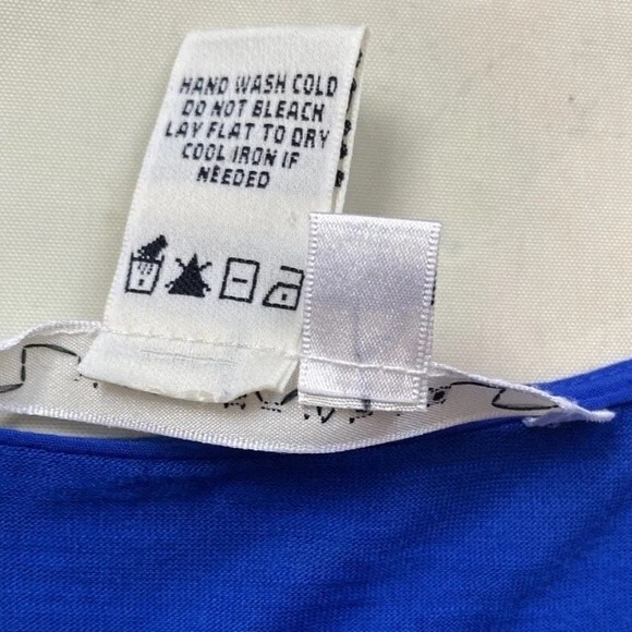 Max Studio Women's Top Sz M Blue Short Sleeve Casual Rayon Blouse - Picture 5 of 9